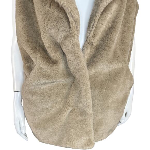 Isaac Mizrahi Live! Mixed Media Faux-Fur Vest with Pockets Taupe Large NWOT - Picture 4 of 13